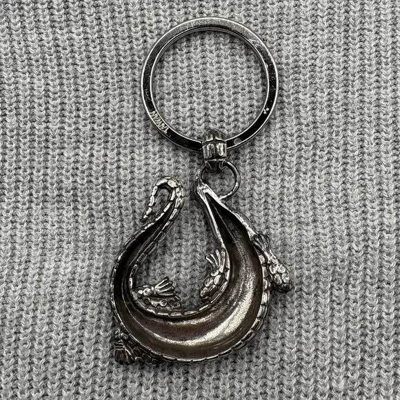 Brighton Rhinestone Alligator Keychain Silver Tone - Picture 3 of 3